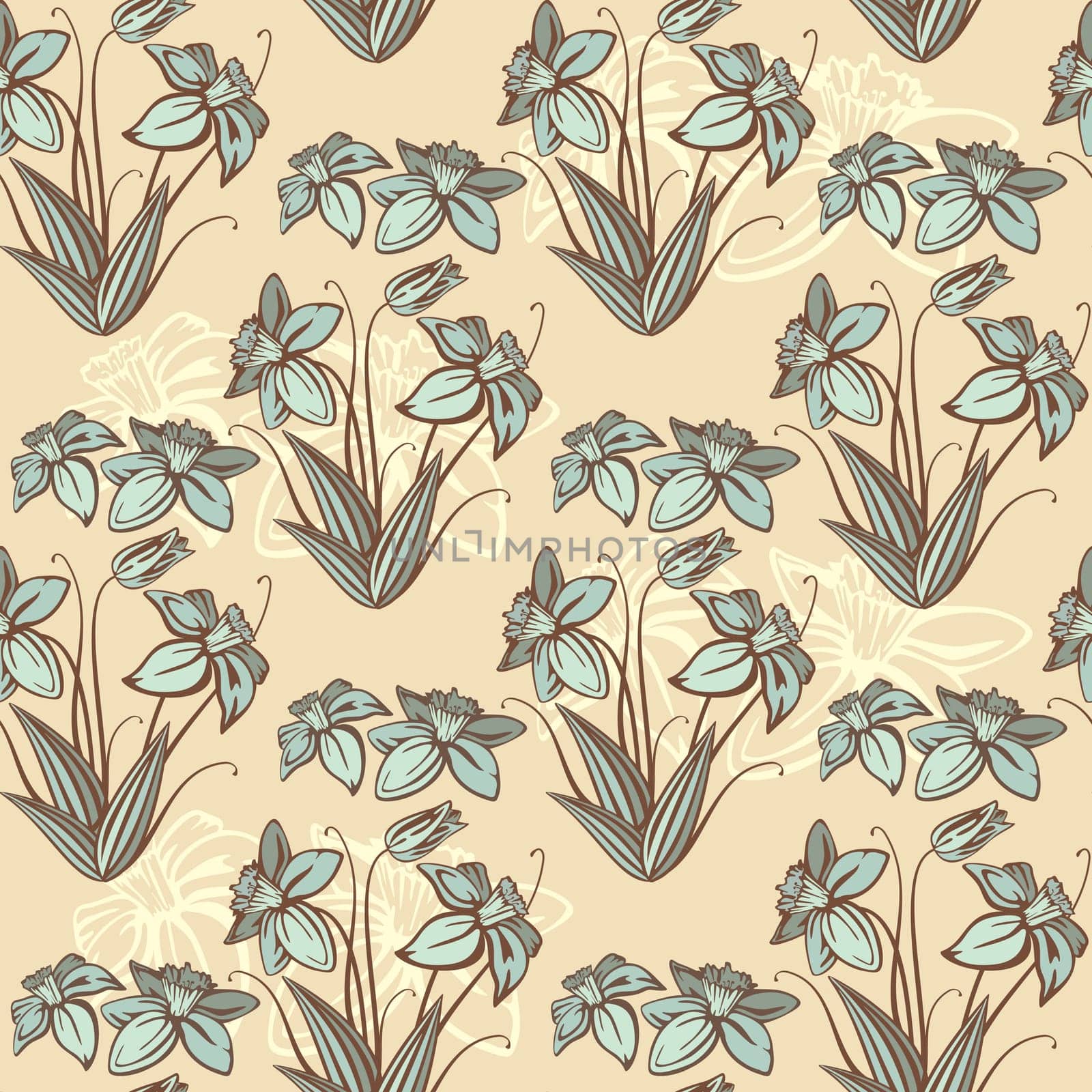 vector seamless retro floral background