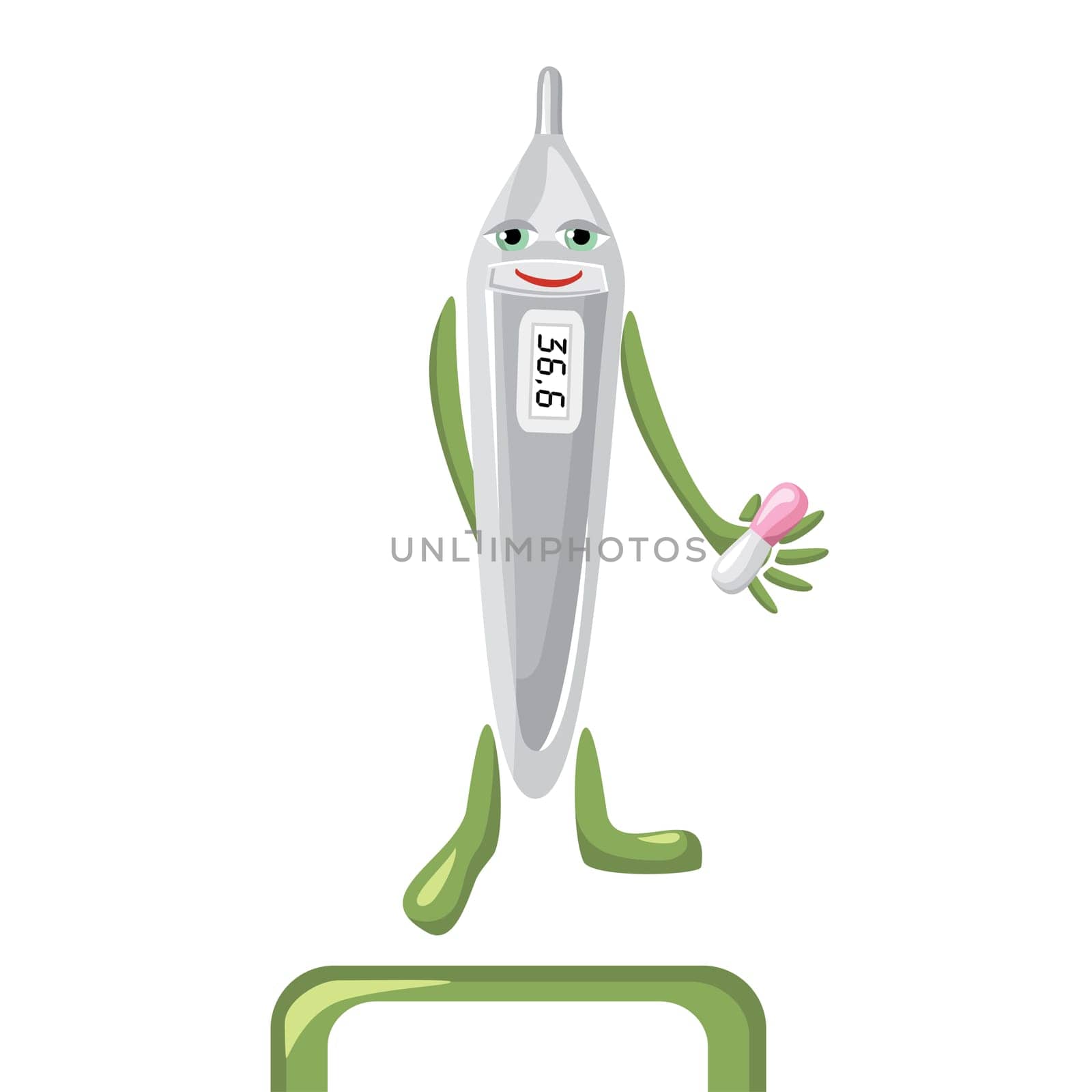 cartoon medical thermometer vector illustration
