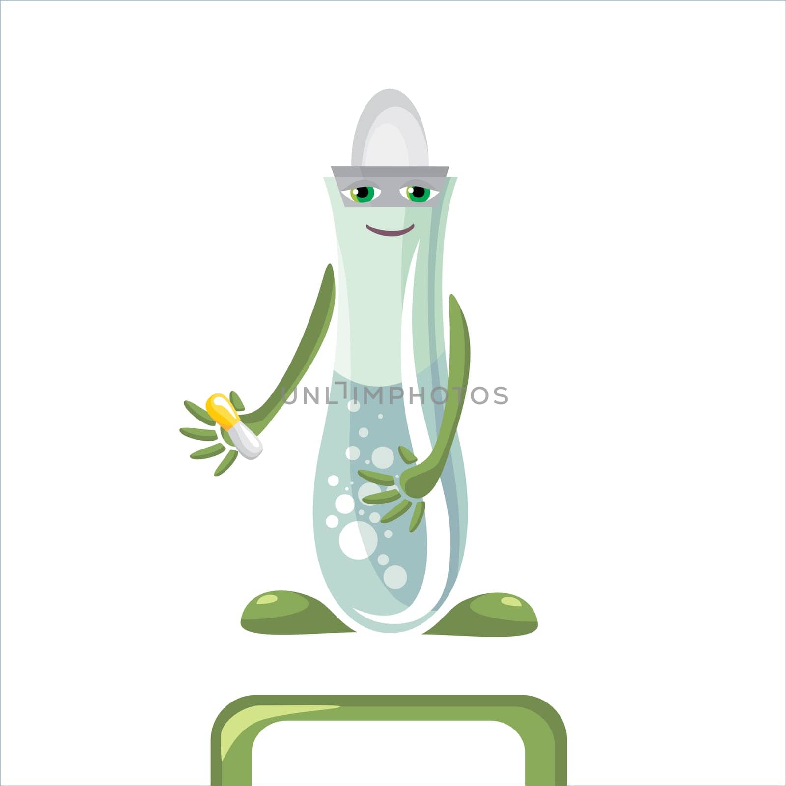 cartoon medical flask vector illustration