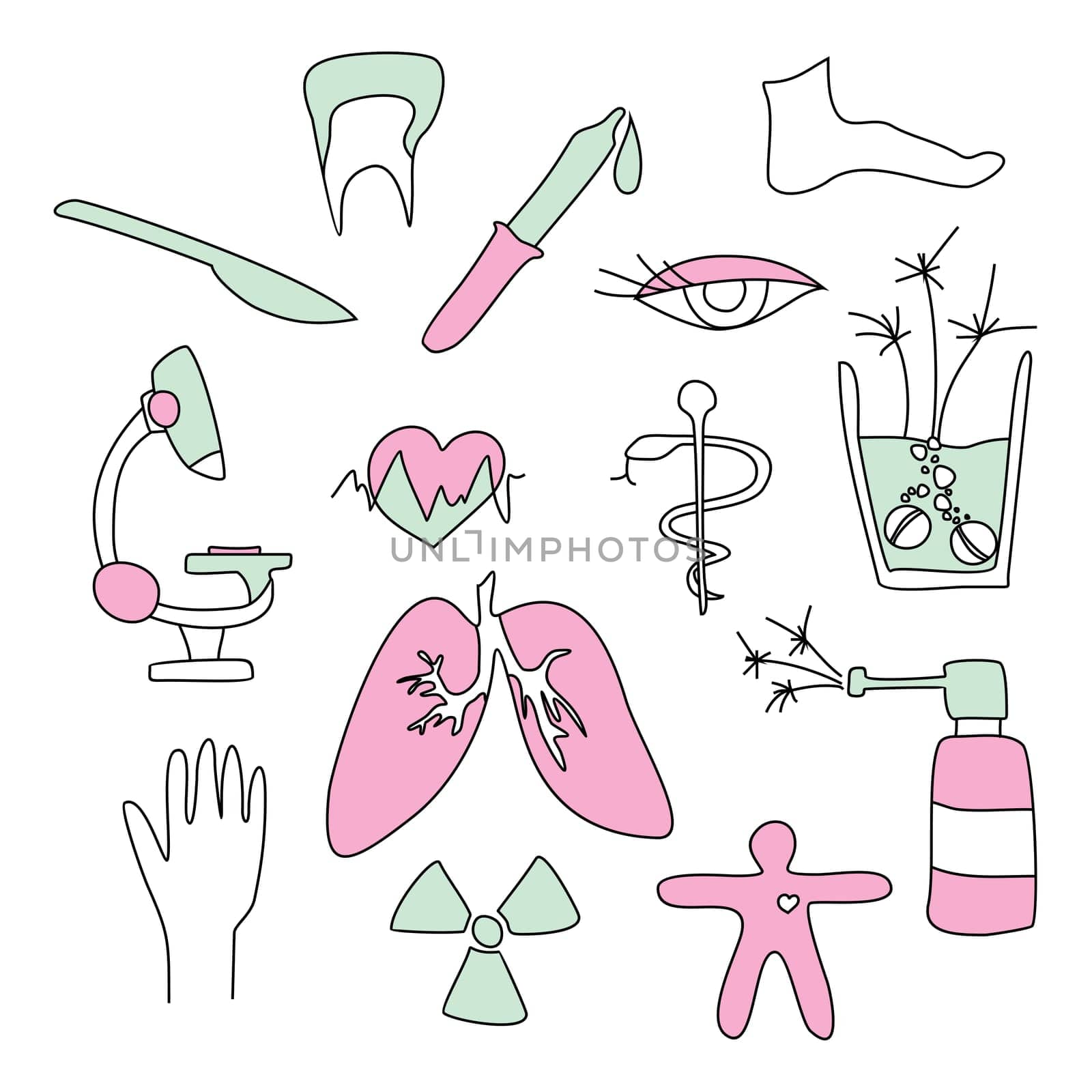 vector collection of medical signs
