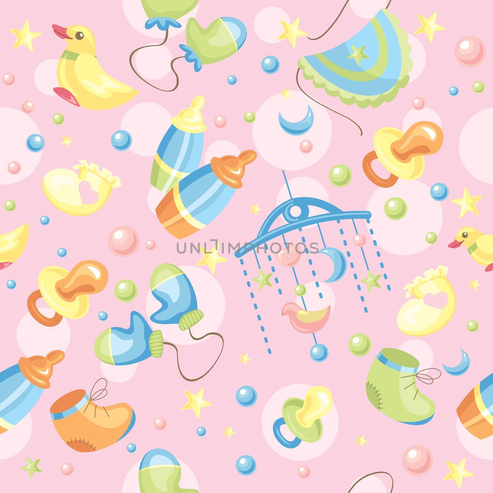 abstract seamless cute baby background vector illustration