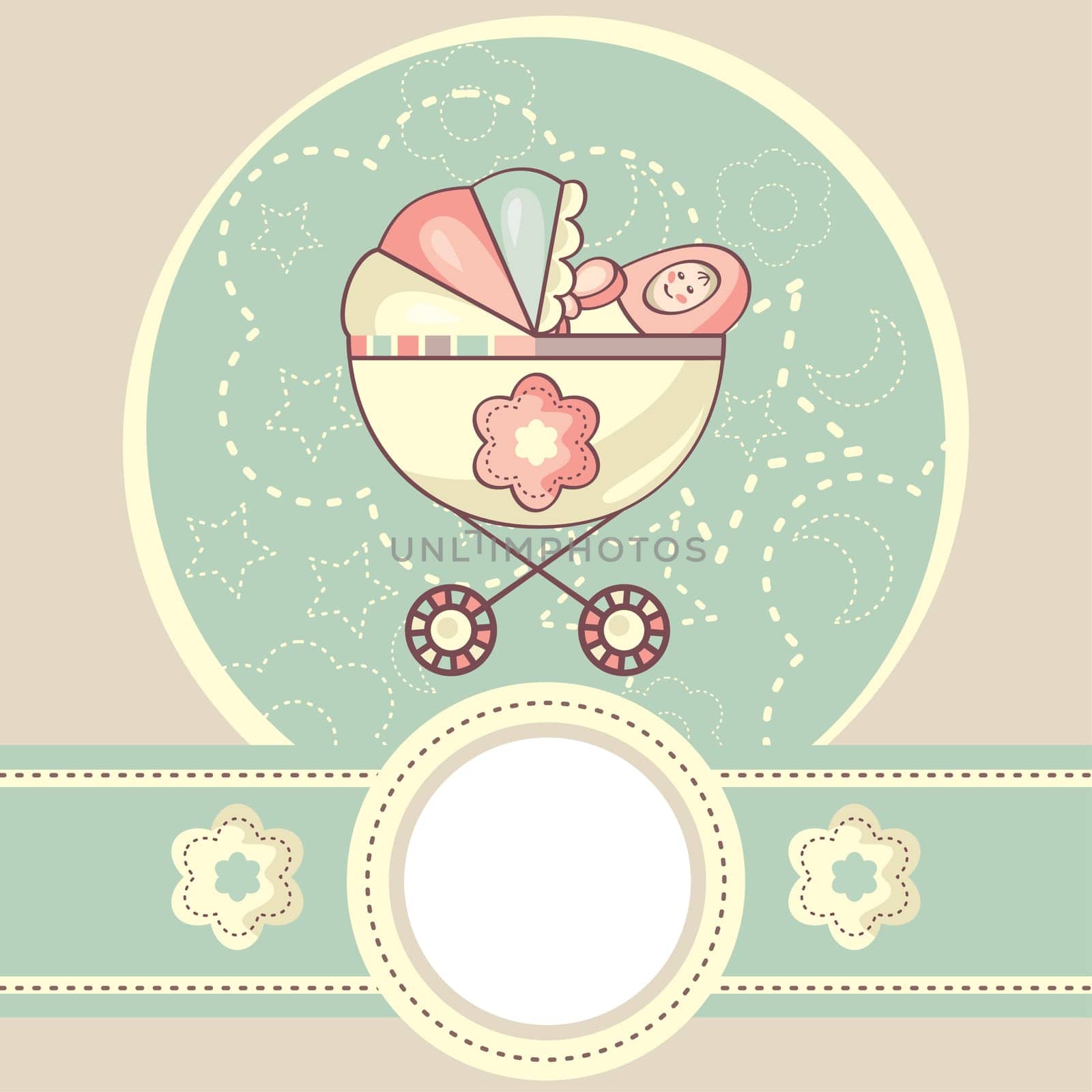 abstract baby background with cradle vector illustration
