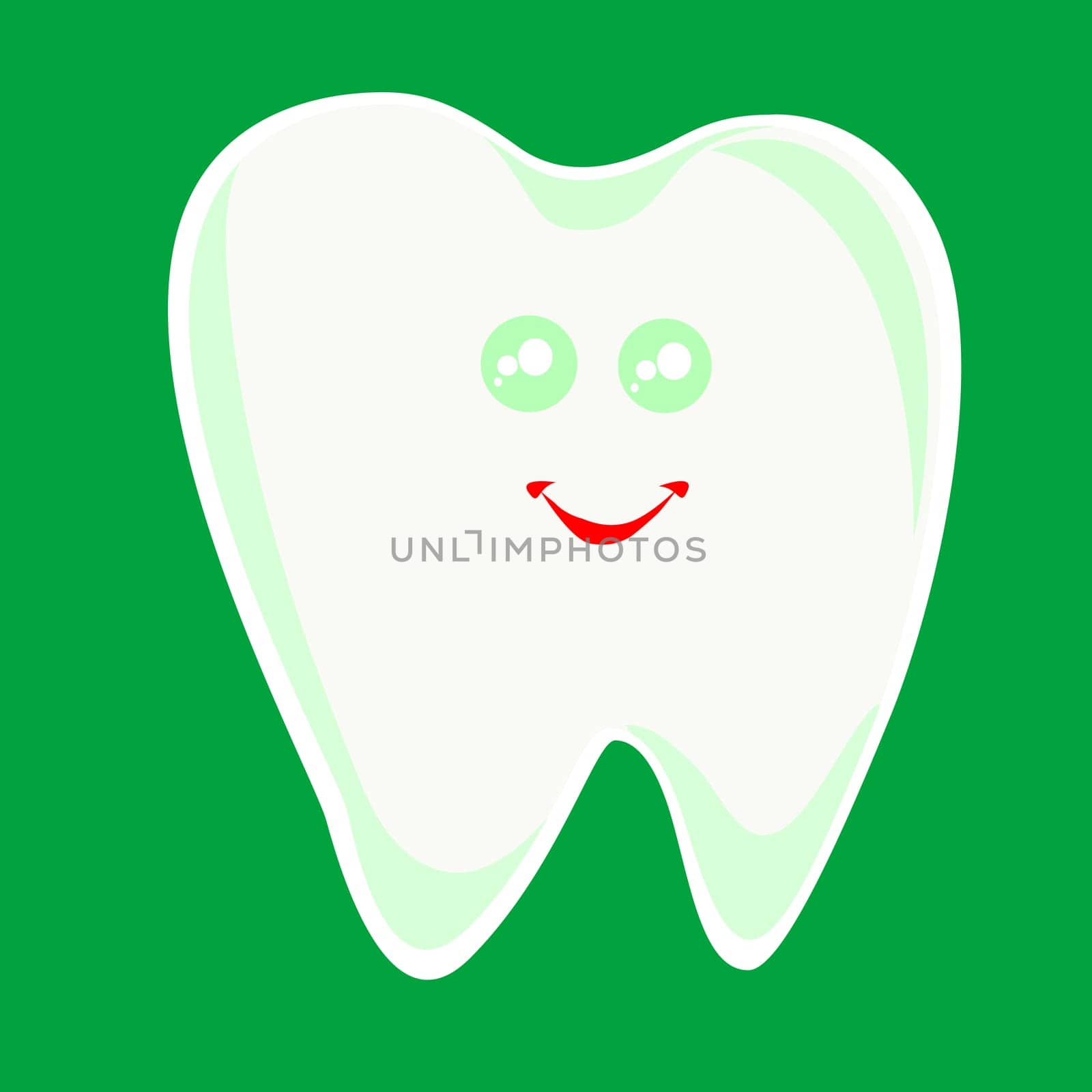 happy smiling health tooth isolated in white background