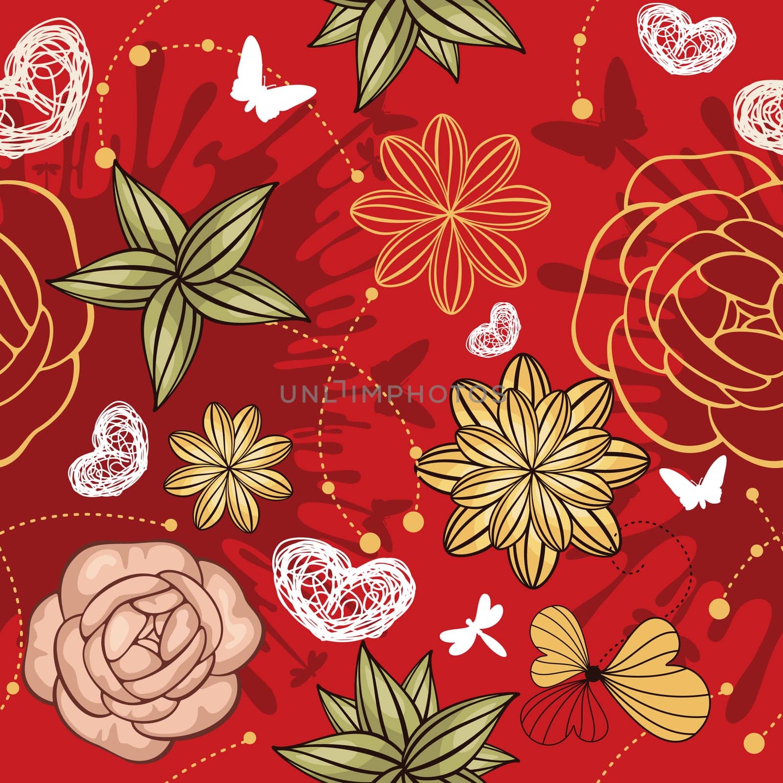abstract cute seamless floral background vector illustration