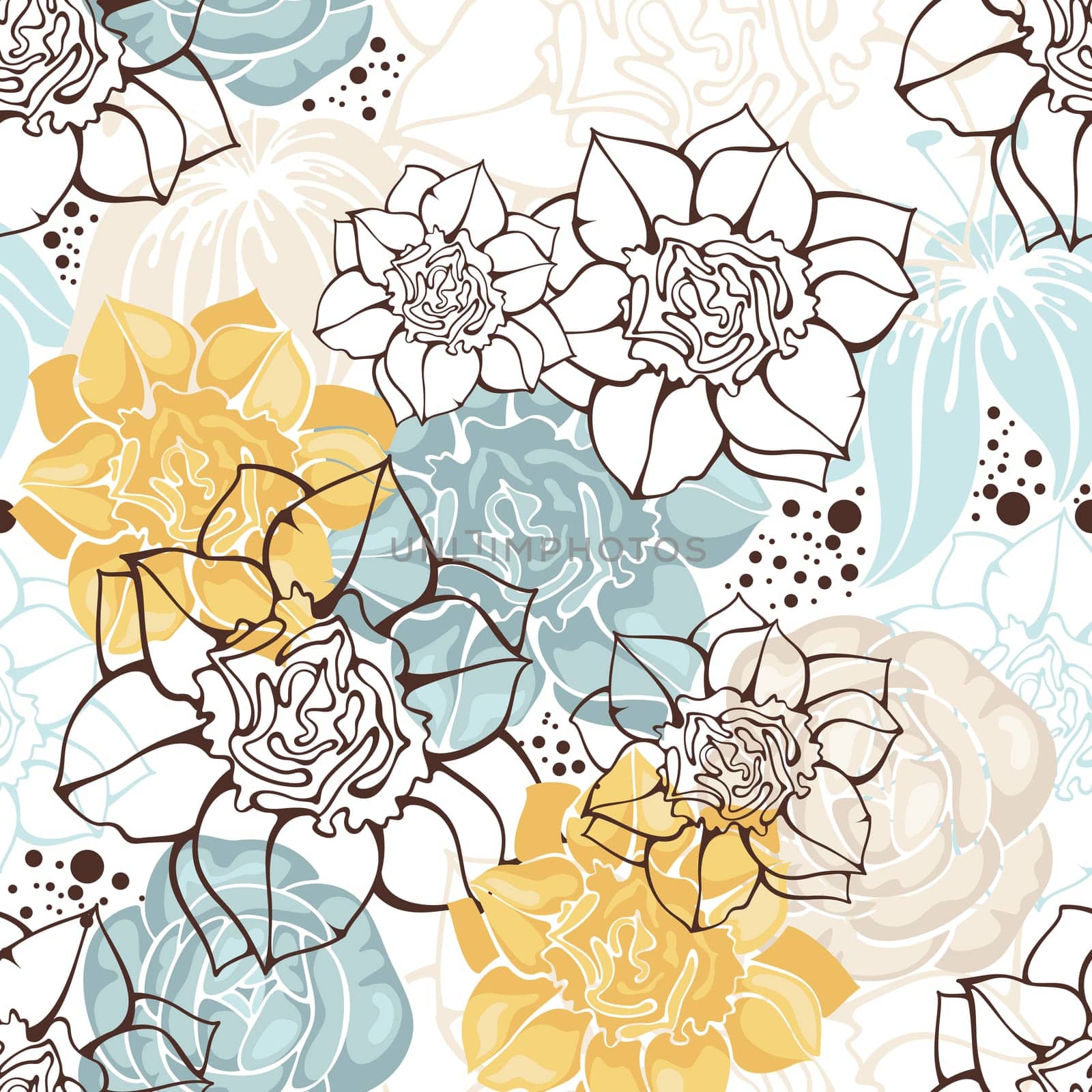 abstract cute seamless floral background vector illustration
