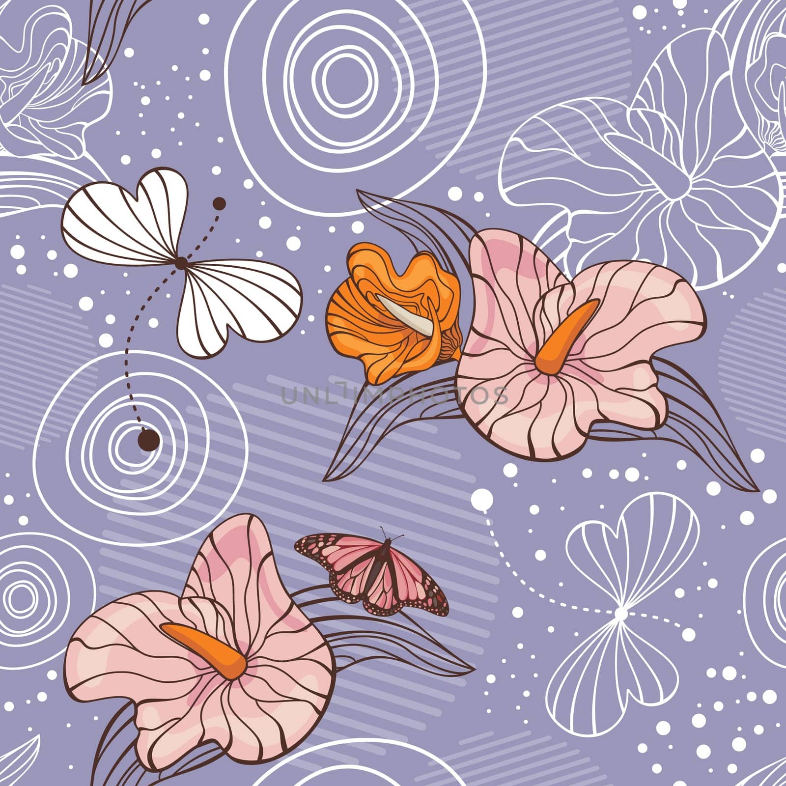 abstract cute seamless floral background vector illustration