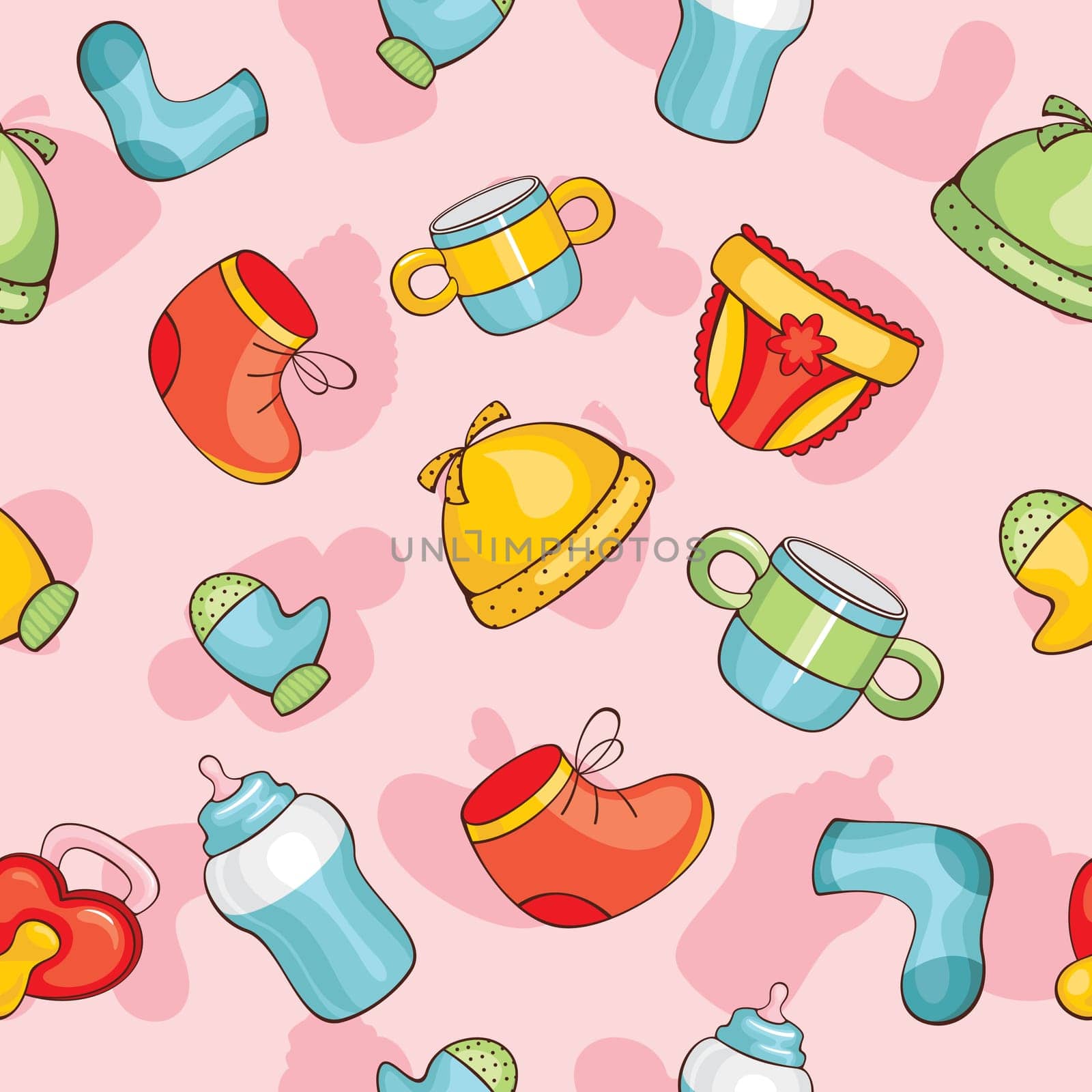 abstract cute seamless baby background vector illustration