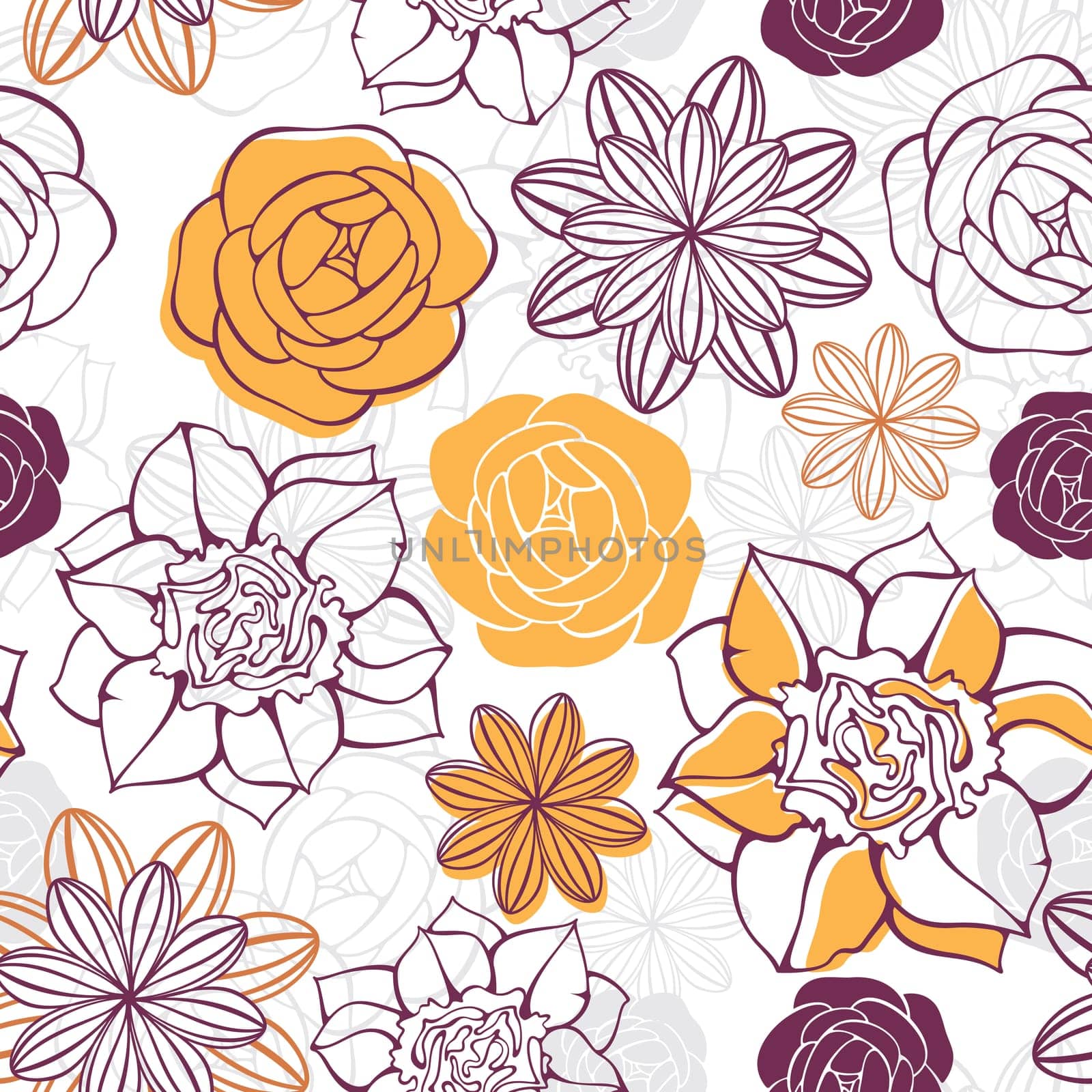 abstract cute seamless floral background vector illustration