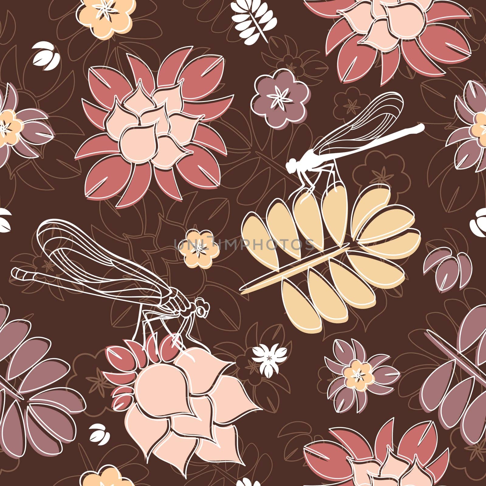 abstract cute seamless floral background vector illustration