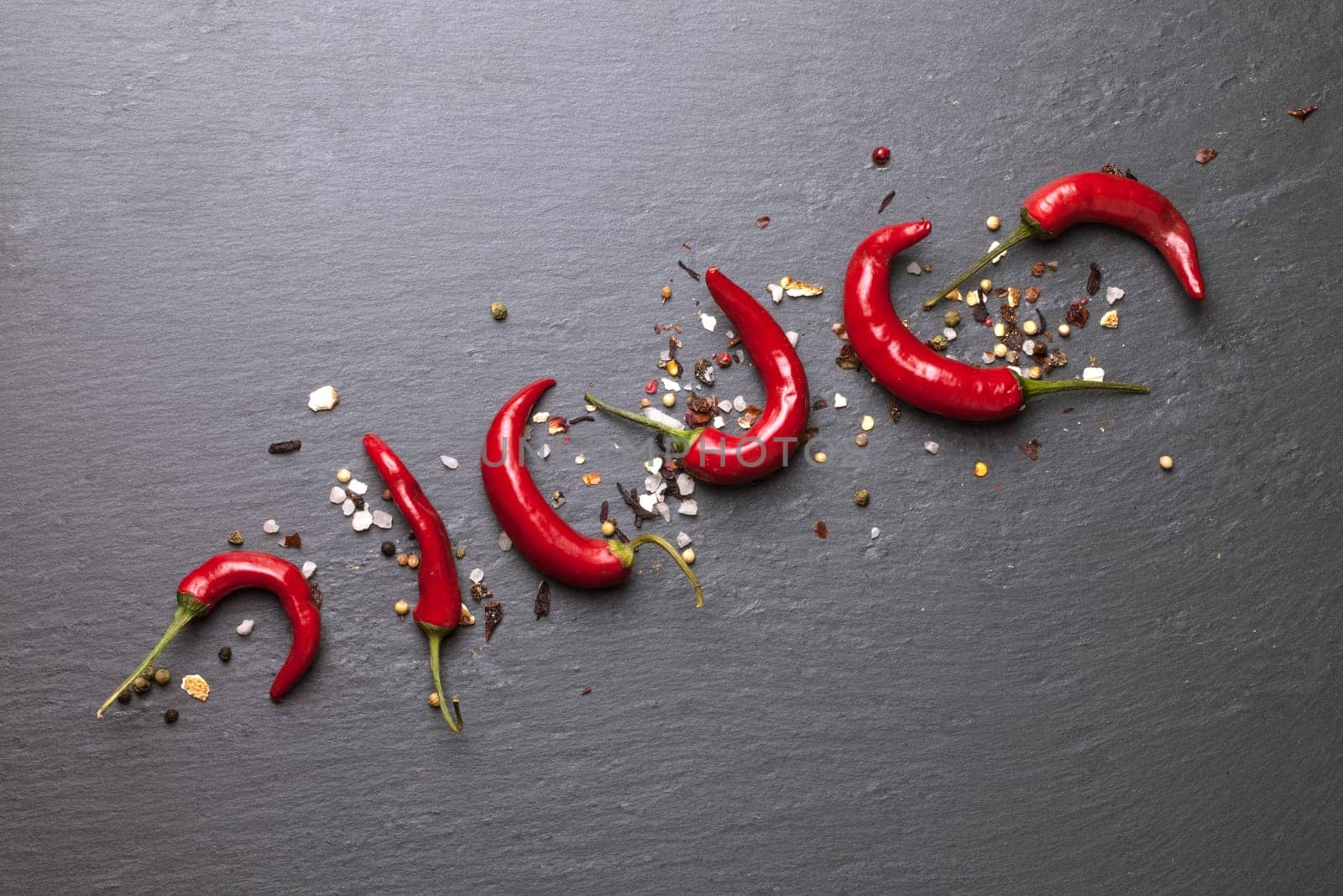 chalk board background with red chili peppers