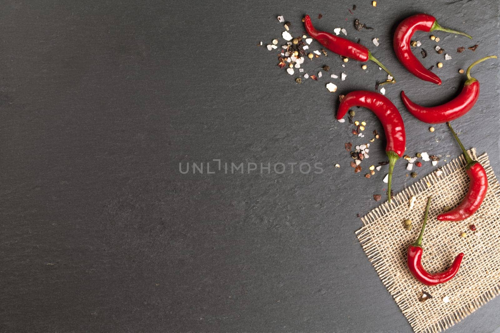chalk board background with red chili peppers