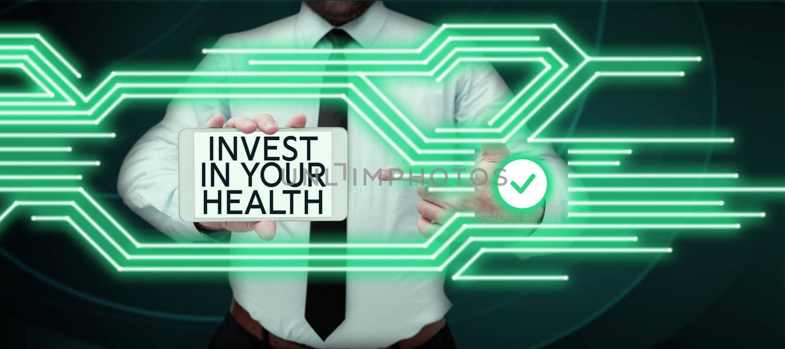 Conceptual display Invest In Your Health, Business approach Live a Healthy Lifestyle Quality Food for Wellness
