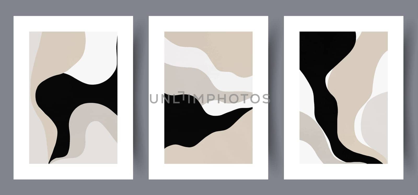 Abstract figures aesthetic shapes wall art print. Printable minimal abstract poster. Wall artwork for interior design. Contemporary decorative background.