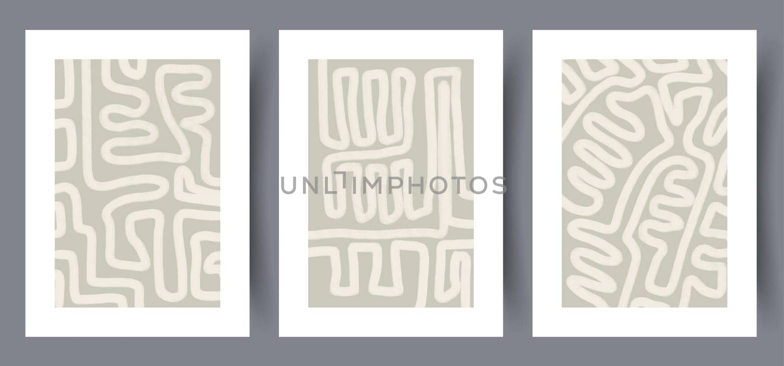 Abstract figures aesthetic shapes wall art print. Printable minimal abstract poster. Wall artwork for interior design. Contemporary decorative background.