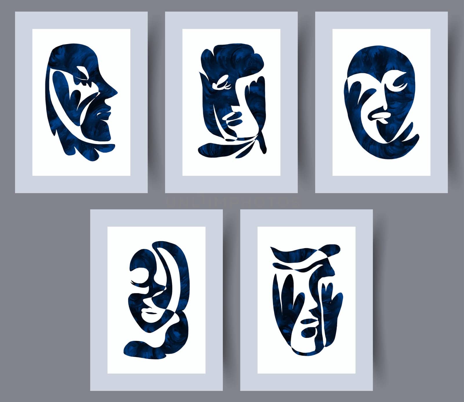 Abstract figures aesthetic shapes wall art print. Printable minimal abstract poster. Wall artwork for interior design. Contemporary decorative background.
