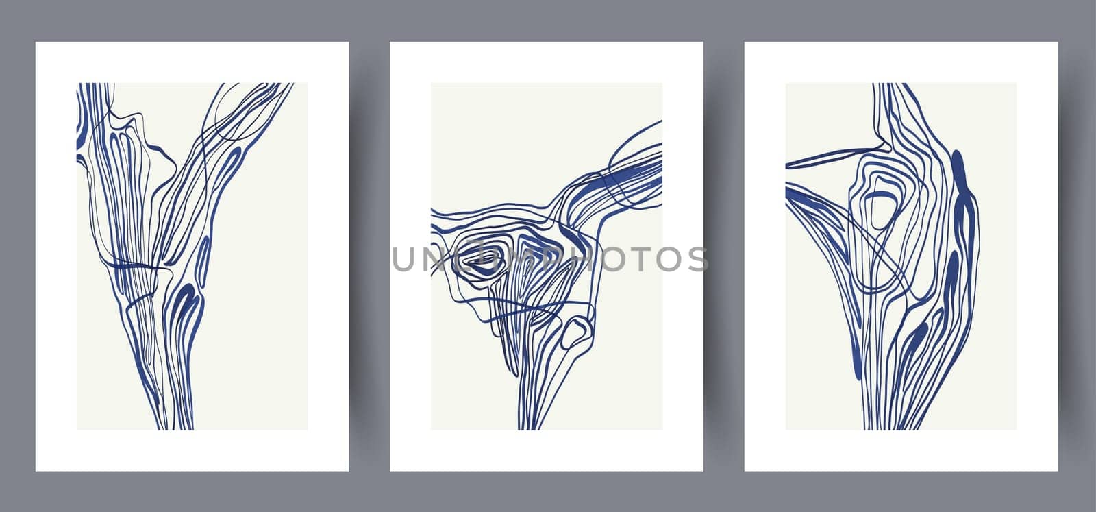 Abstract figures aesthetic shapes wall art print. Printable minimal abstract poster. Wall artwork for interior design. Contemporary decorative background.