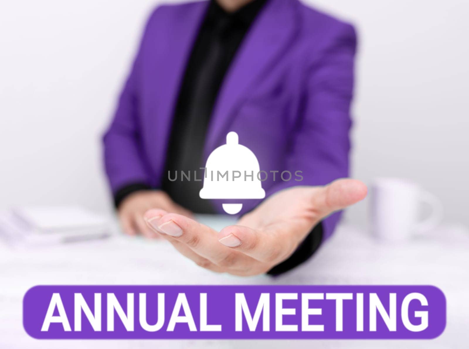 Sign displaying Annual Meeting, Business concept Yearly gathering of an organization interested shareholders