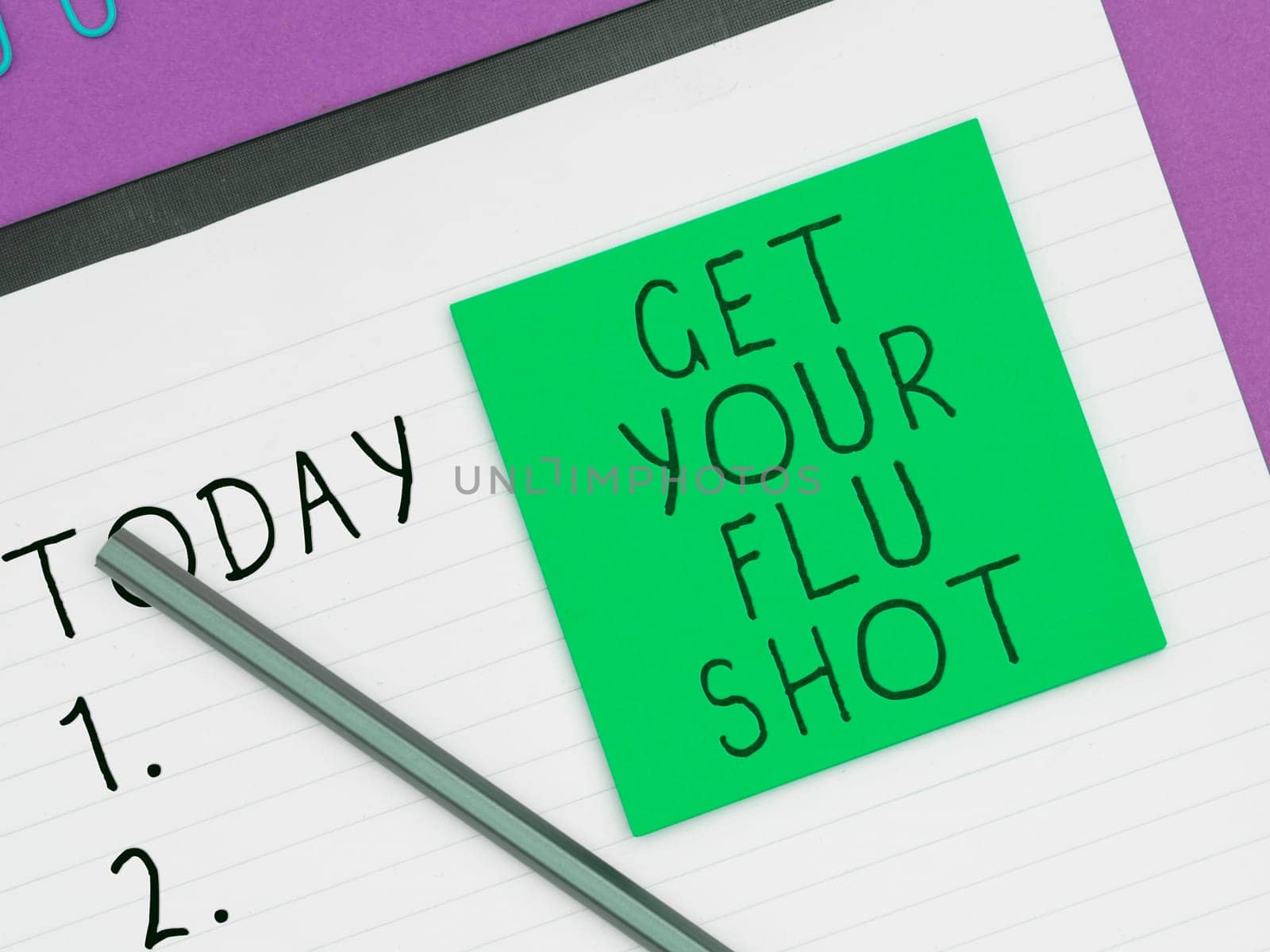 Sign displaying Get Your Flu Shot, Word Written on Acquire the vaccine to protect against influenza