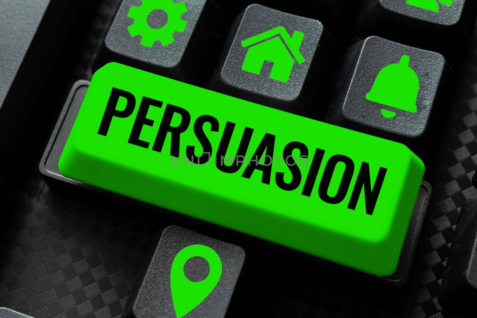 Writing displaying text Persuasion, Business overview the action or fact of persuading someone or of being persuaded to do