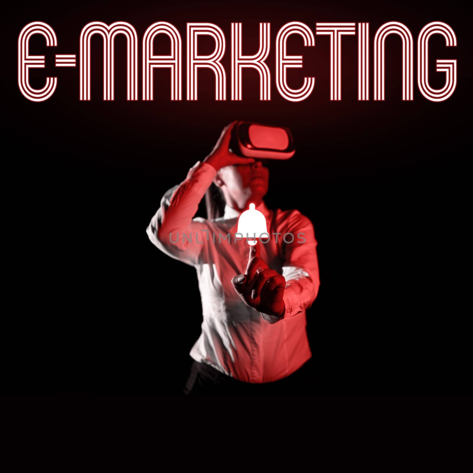 Text caption presenting E Marketing, Business showcase business that sells product or service electronically