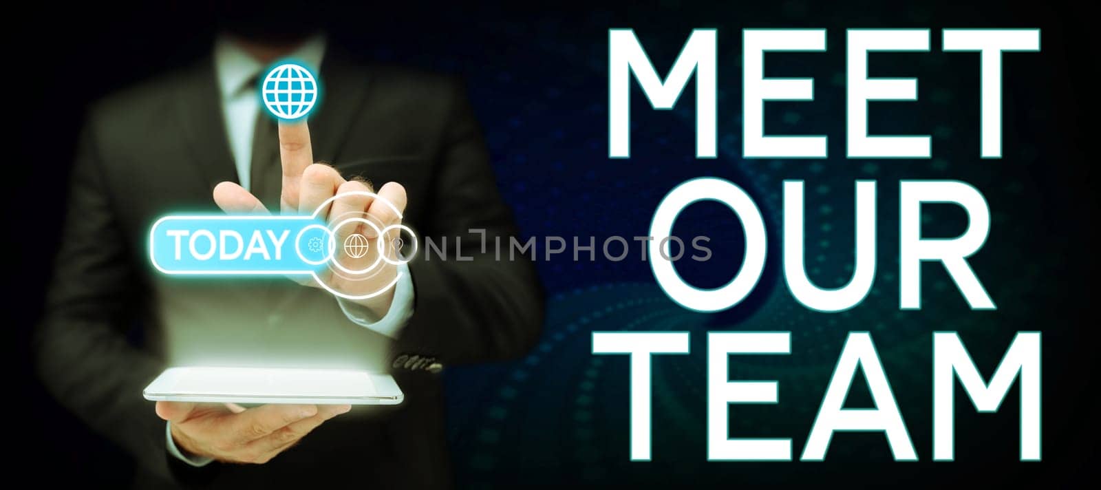 Writing displaying text Meet Our Team, Business approach introducing another person to your team mates in the company