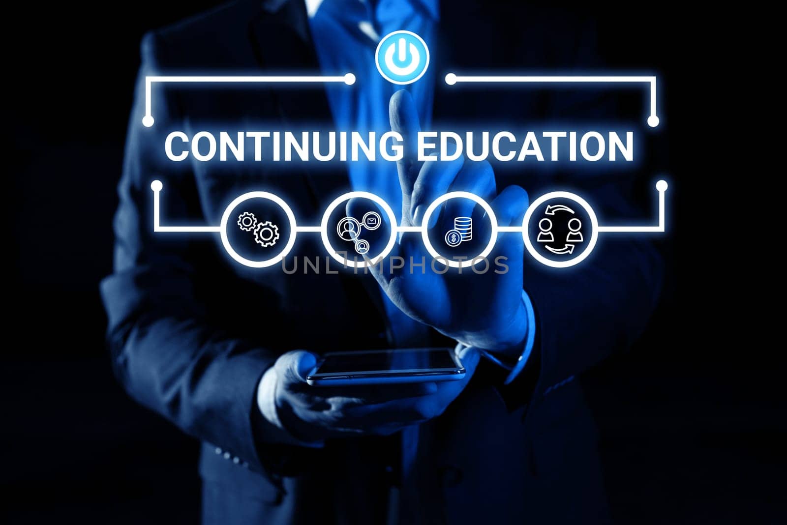 Sign displaying Continuing Education, Business overview Continued Learning Activity professionals engage in