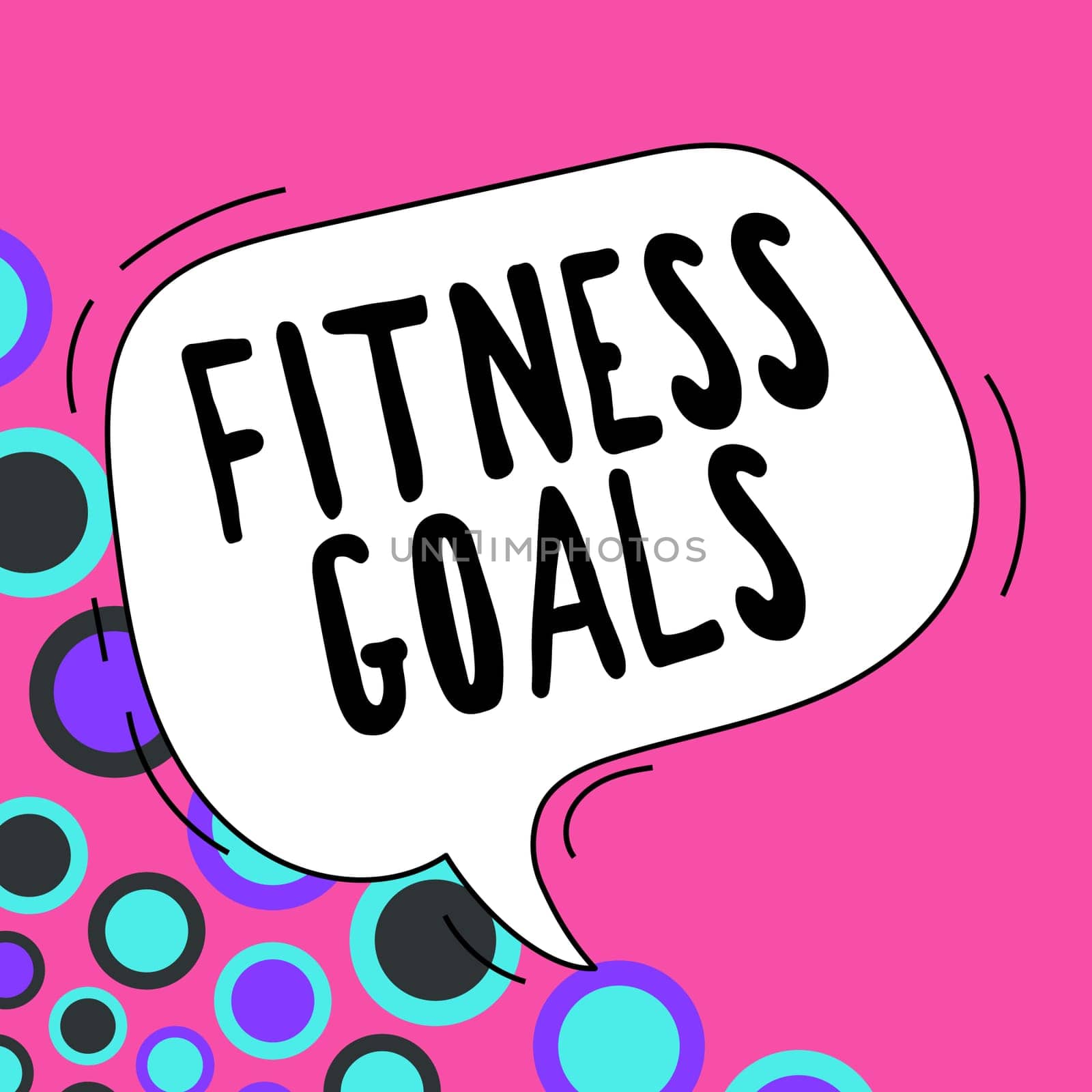 Sign displaying Fitness Goals, Word for Loose fat Build muscle Getting stronger Conditioning