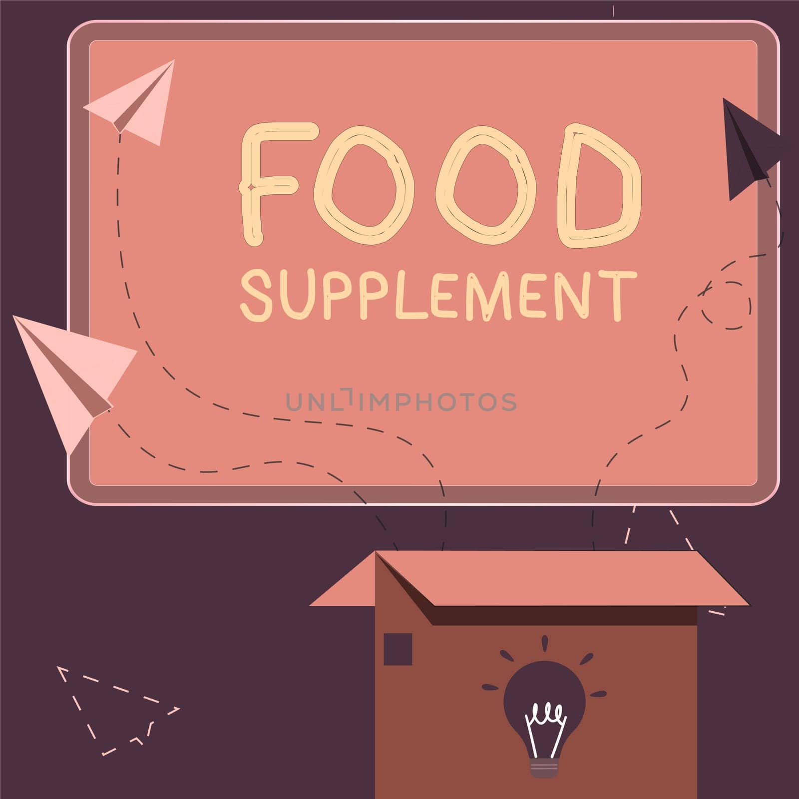 Hand writing sign Food Supplement, Business concept Conditions and practices that preserve the quality of food