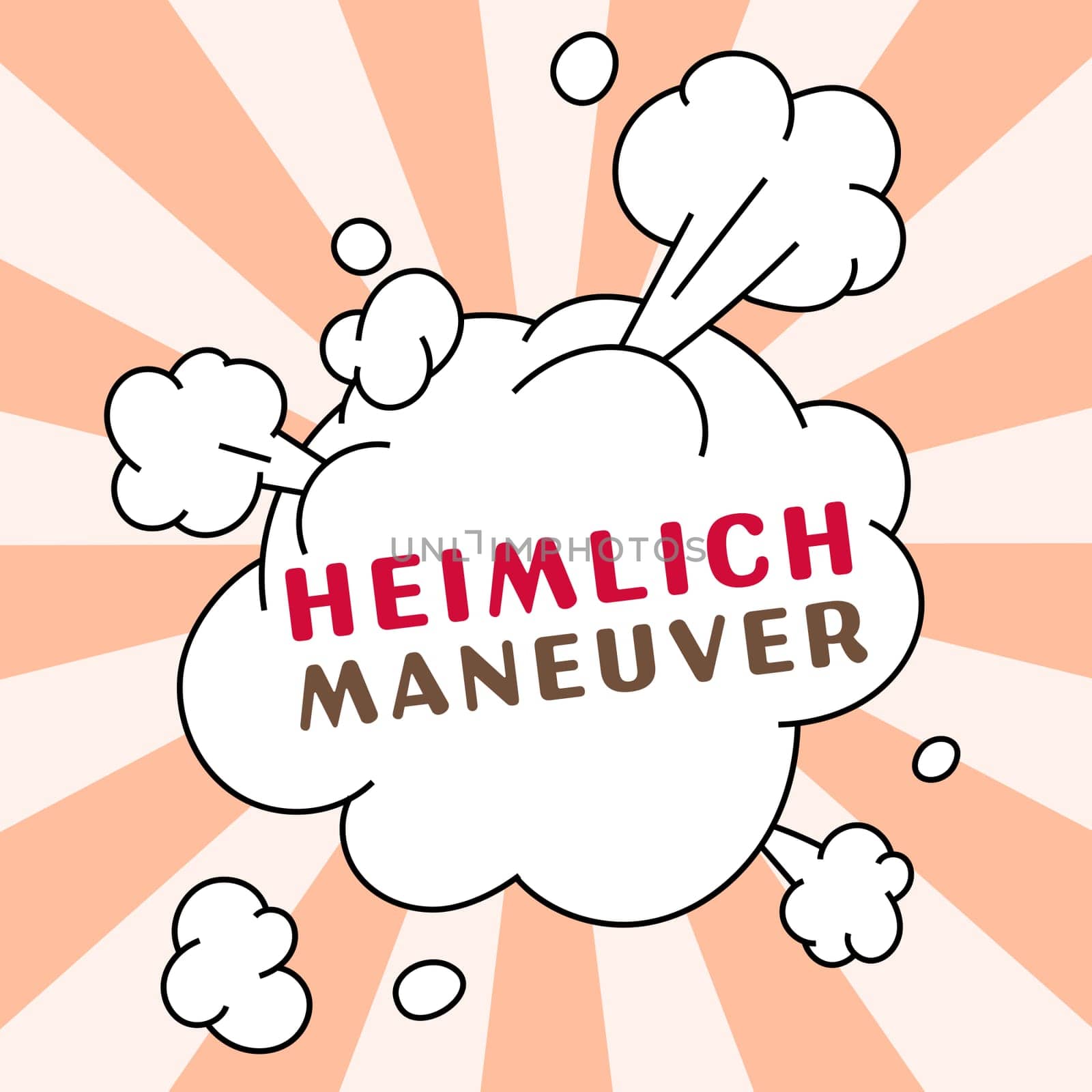 Conceptual display Heimlich Maneuver, Business concept application of upward pressure in case of choking