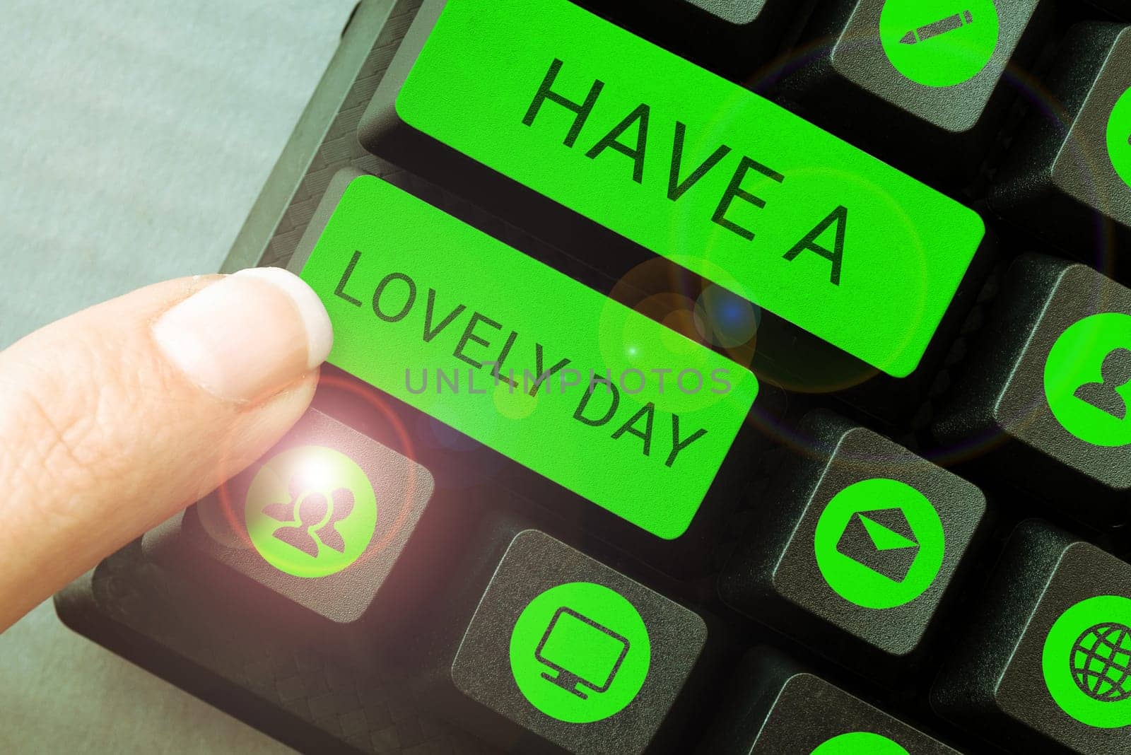 Conceptual caption Have A Lovely Day, Word for Nice gesture positive wishes Greeting Enjoy Be happy