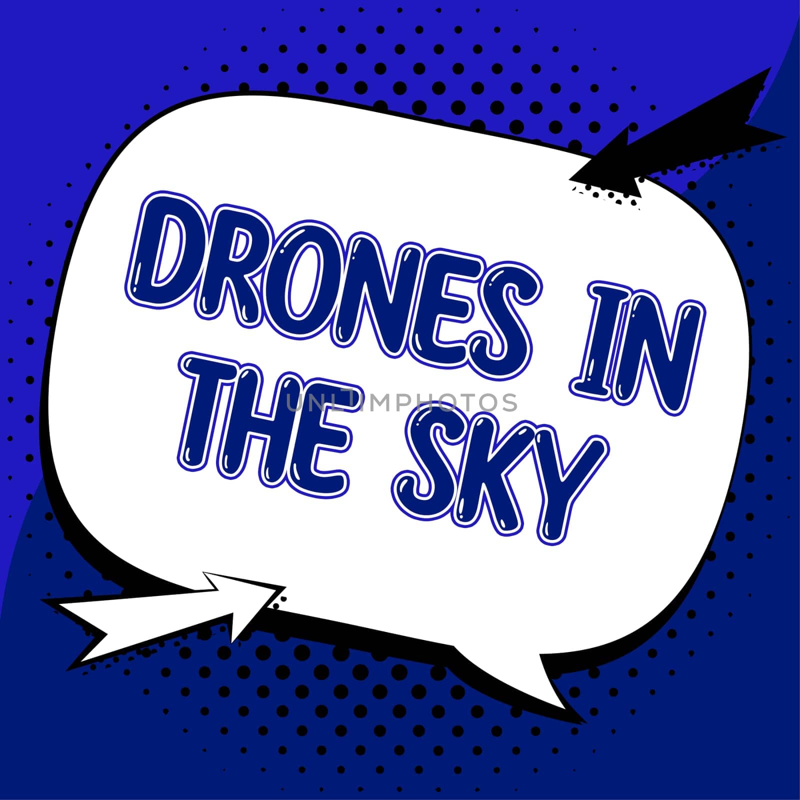 Conceptual caption Drones In The Sky, Concept meaning Modern aerial camera technology advance