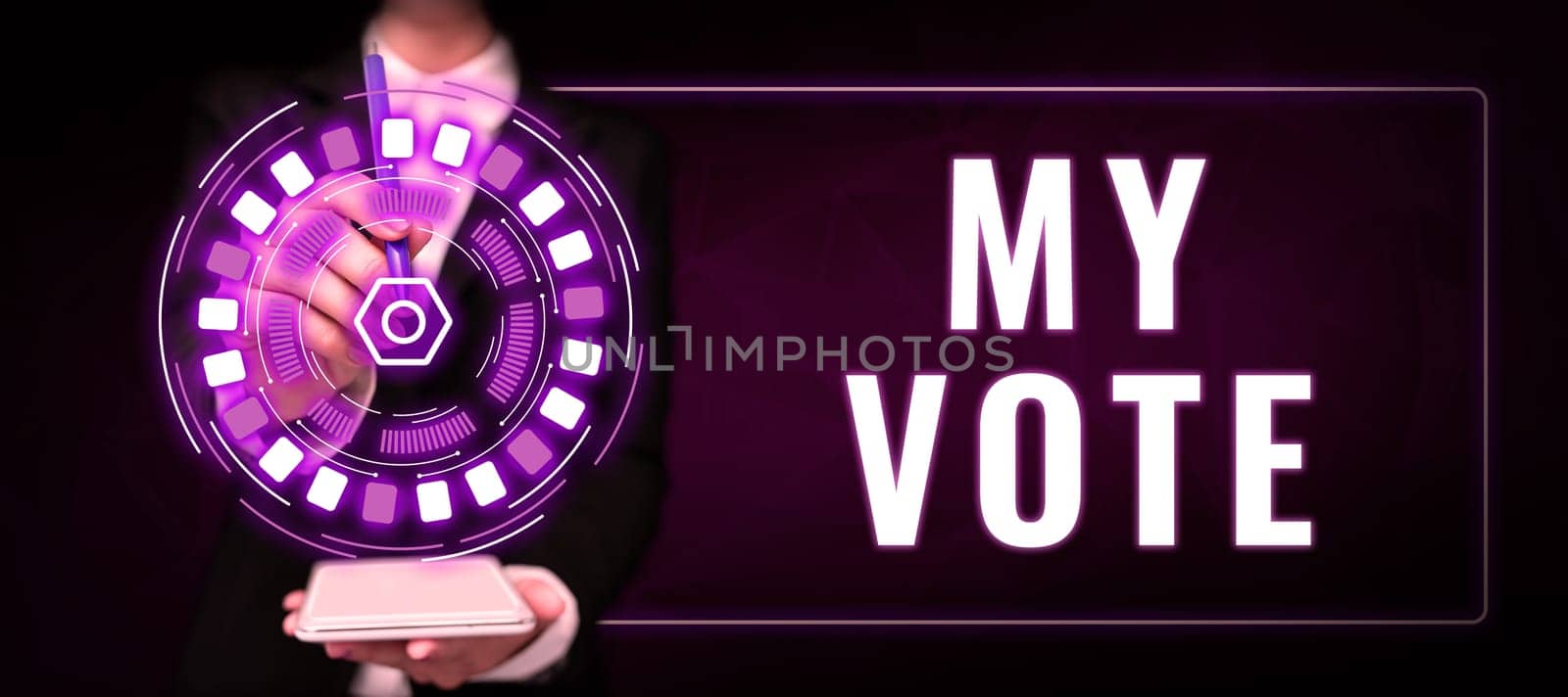 Text showing inspiration My Vote, Conceptual photo the act of showing your choice or opinion in an election or meeting