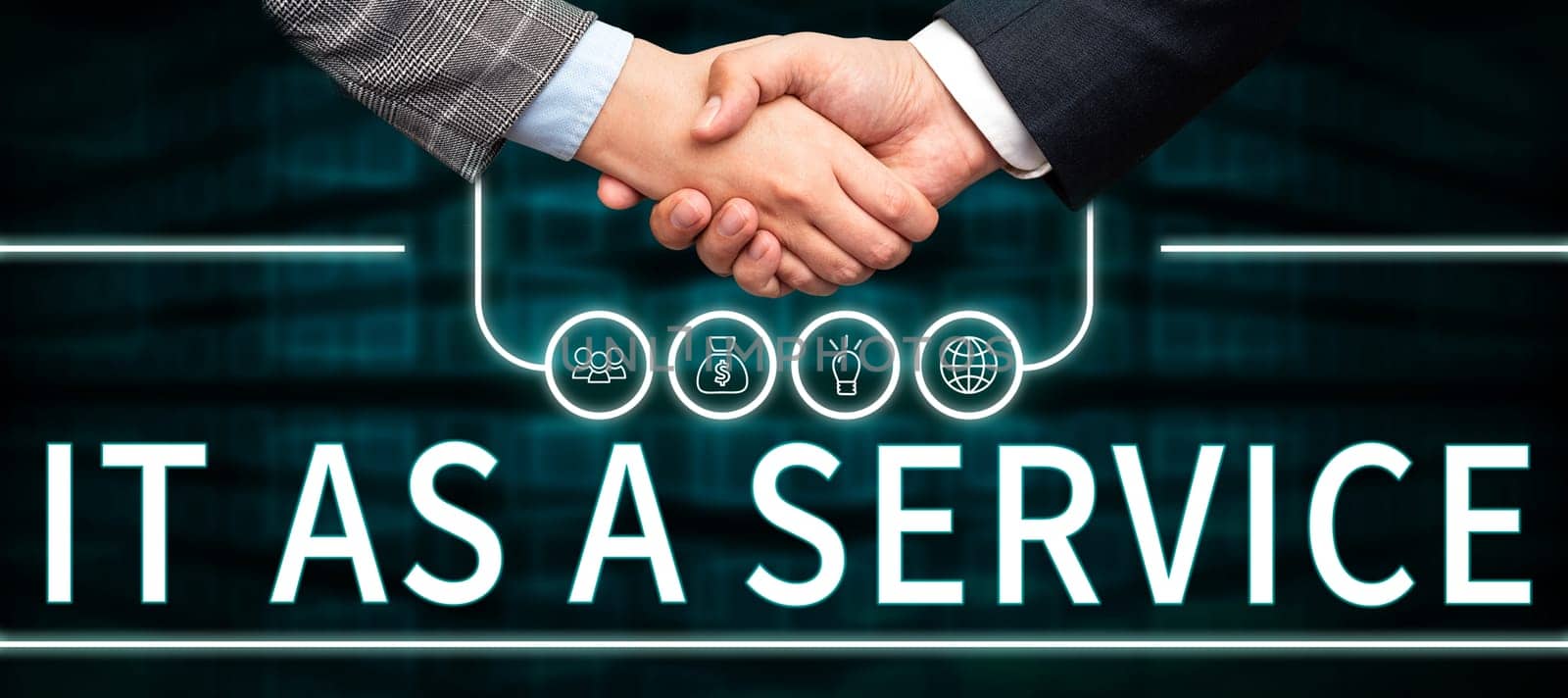 Text sign showing It As A Service, Word Written on information technology giving services to business