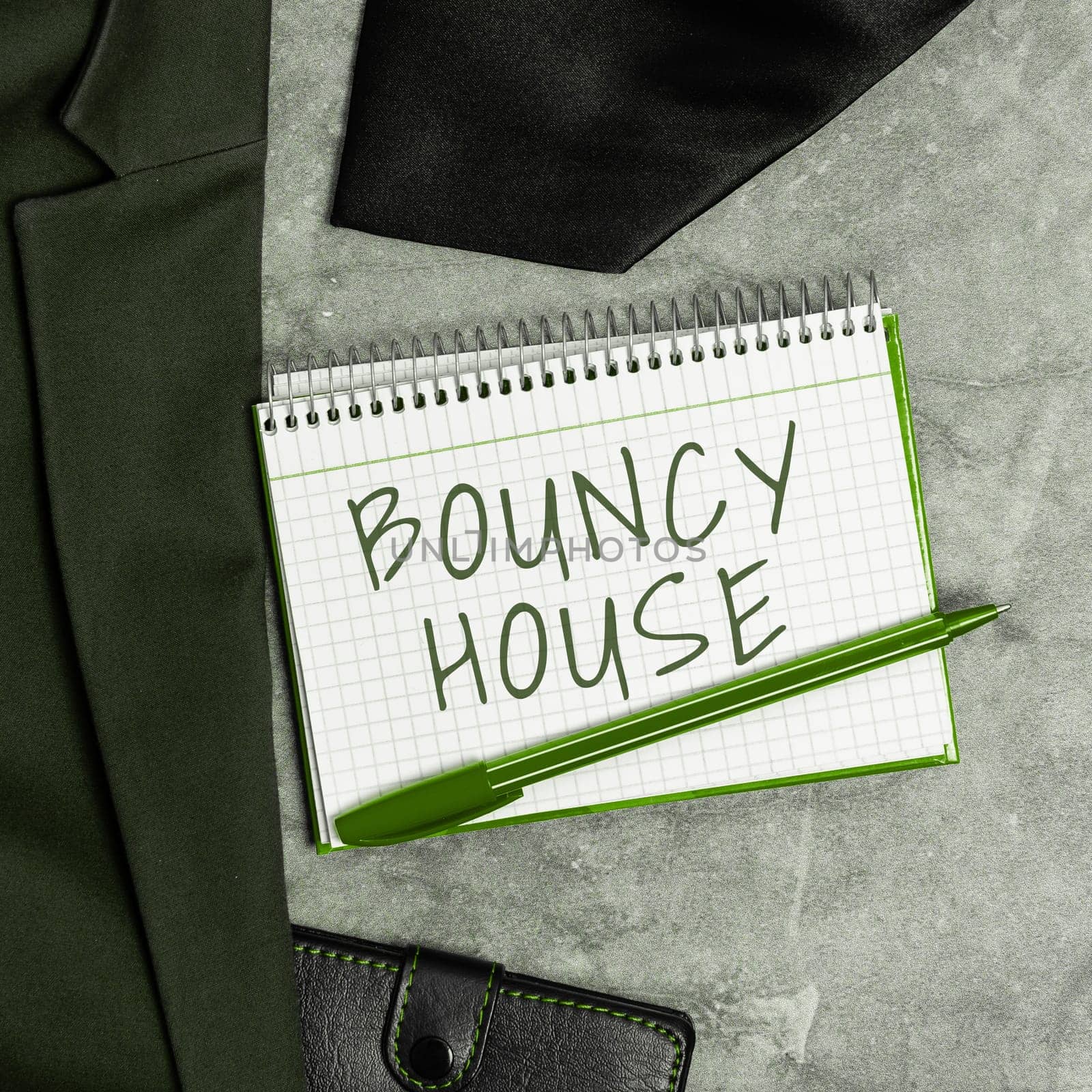 Handwriting text Bouncy House, Internet Concept Automated program that runs over the Internet Artificial intelligence