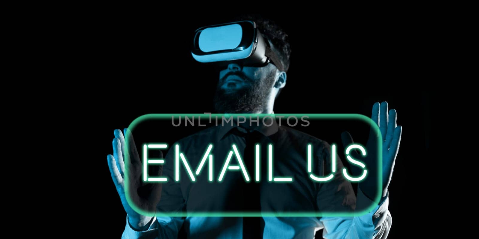 Writing displaying text Email Us, Business concept Sending a commercial message to a group of people using mail