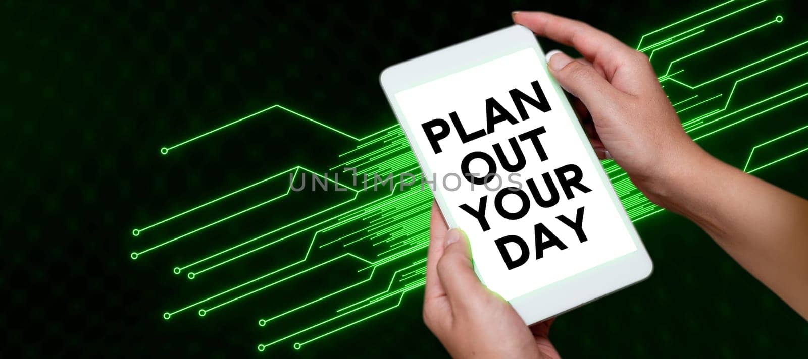 Conceptual display Plan Out Your Day, Concept meaning Make an schedule of activities to do everyday be organized
