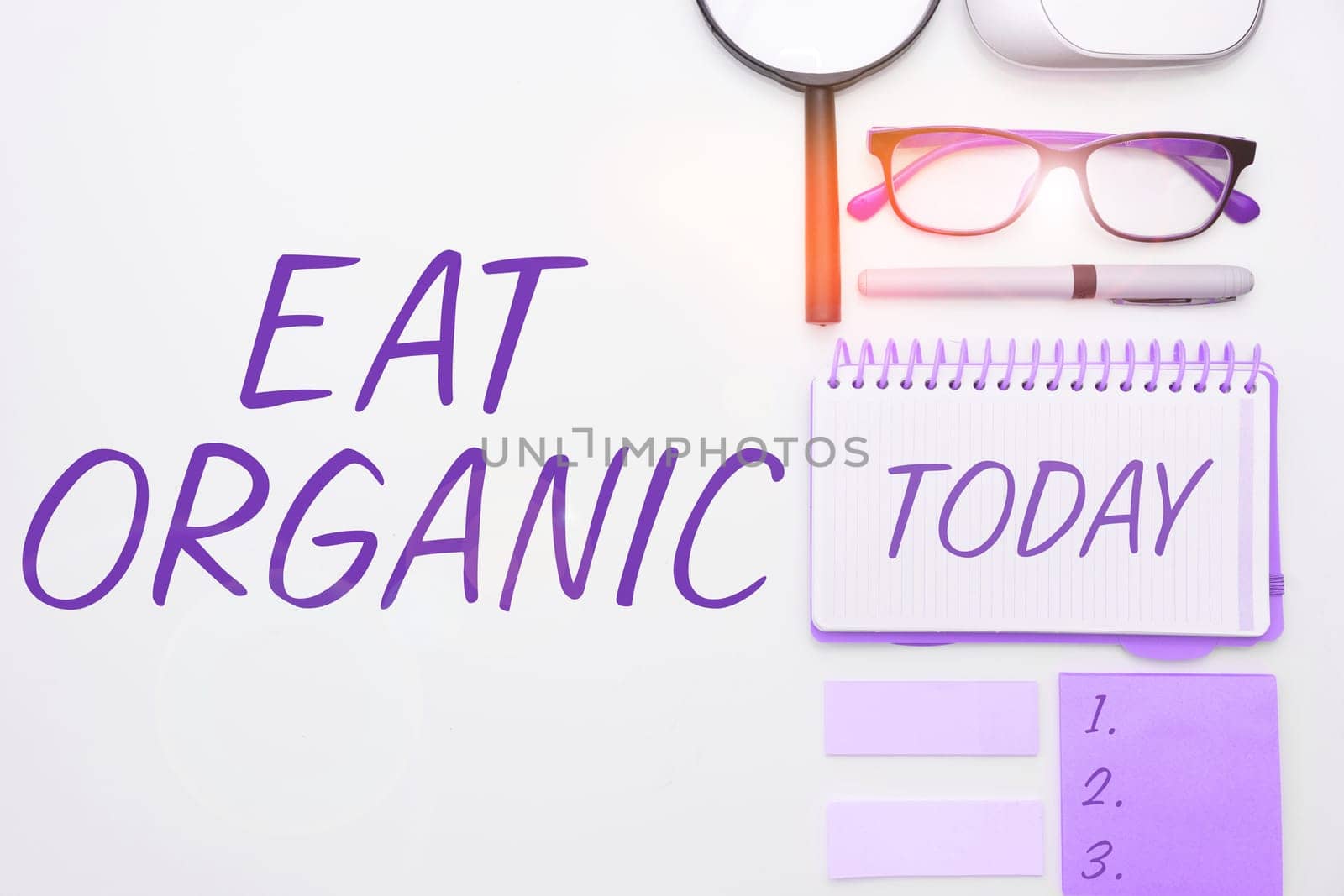 Writing displaying text Eat Organic, Word for Reduction of eating sweets Diabetic control dieting
