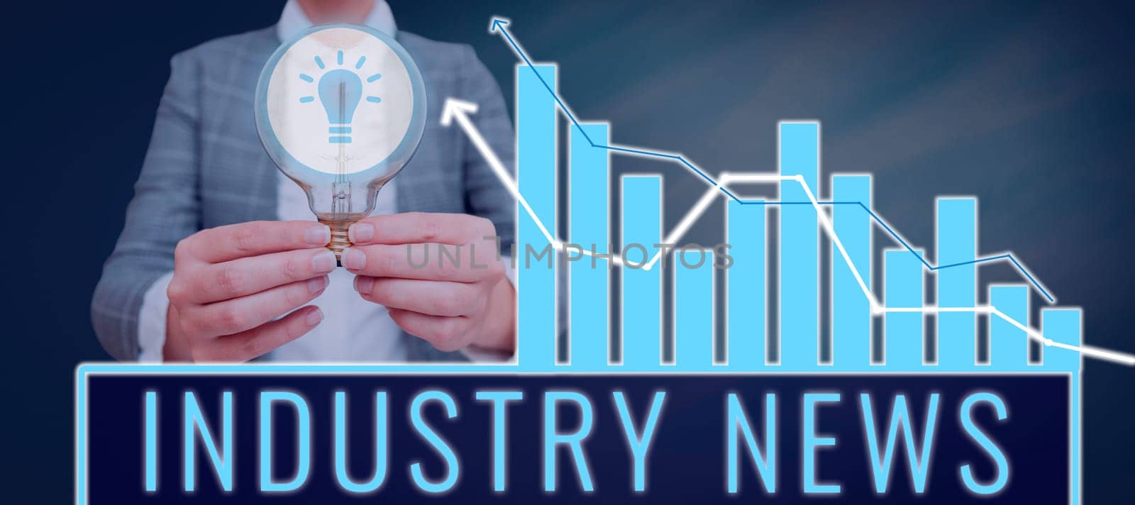 Writing displaying text Industry News, Internet Concept Technical Market Report Manufacturing Trade Builder