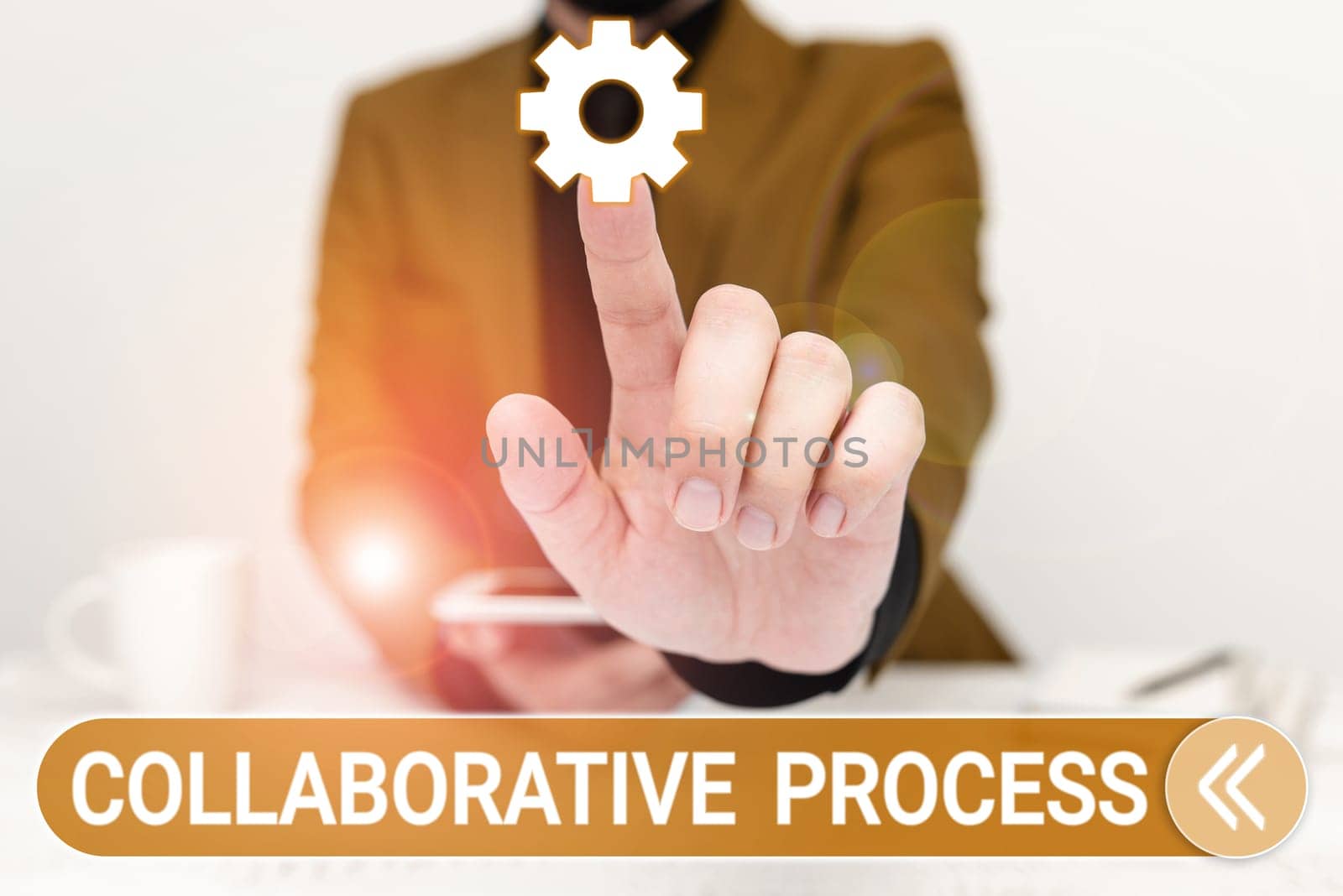 Text showing inspiration Collaborative Process, Internet Concept people and organizations work achieve results