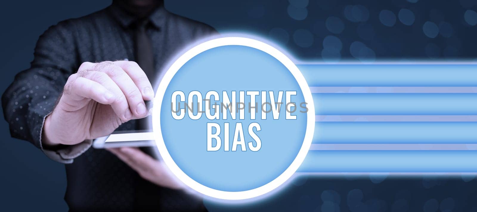 Sign displaying Cognitive Bias, Word for Psychological treatment for mental disorders