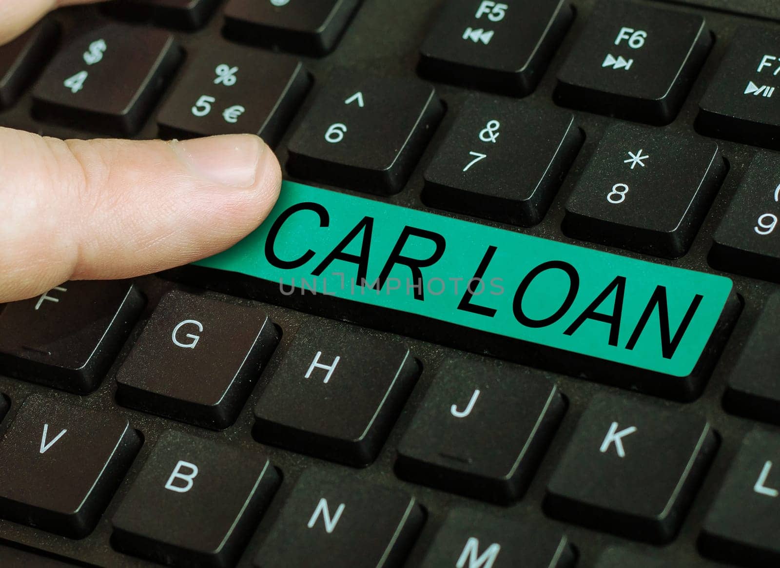 Conceptual display Car Loan, Concept meaning taking money from bank with big interest to buy new vehicle