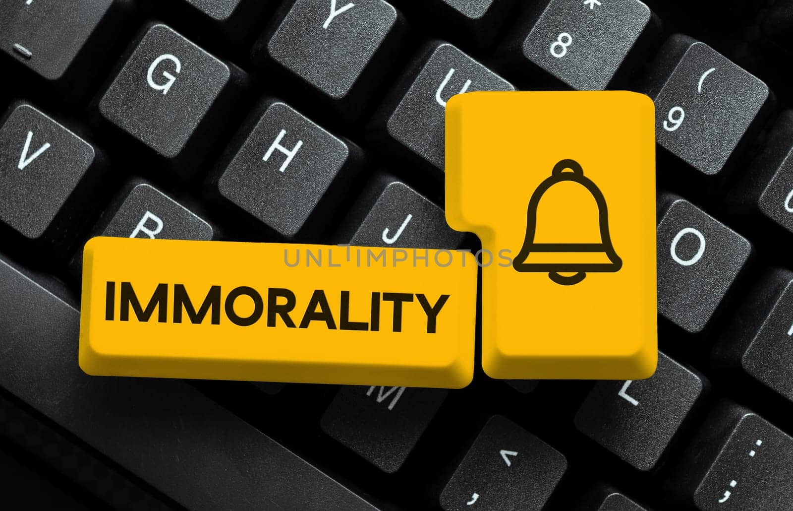 Text sign showing Immorality, Conceptual photo the state or quality of being immoral, wickedness