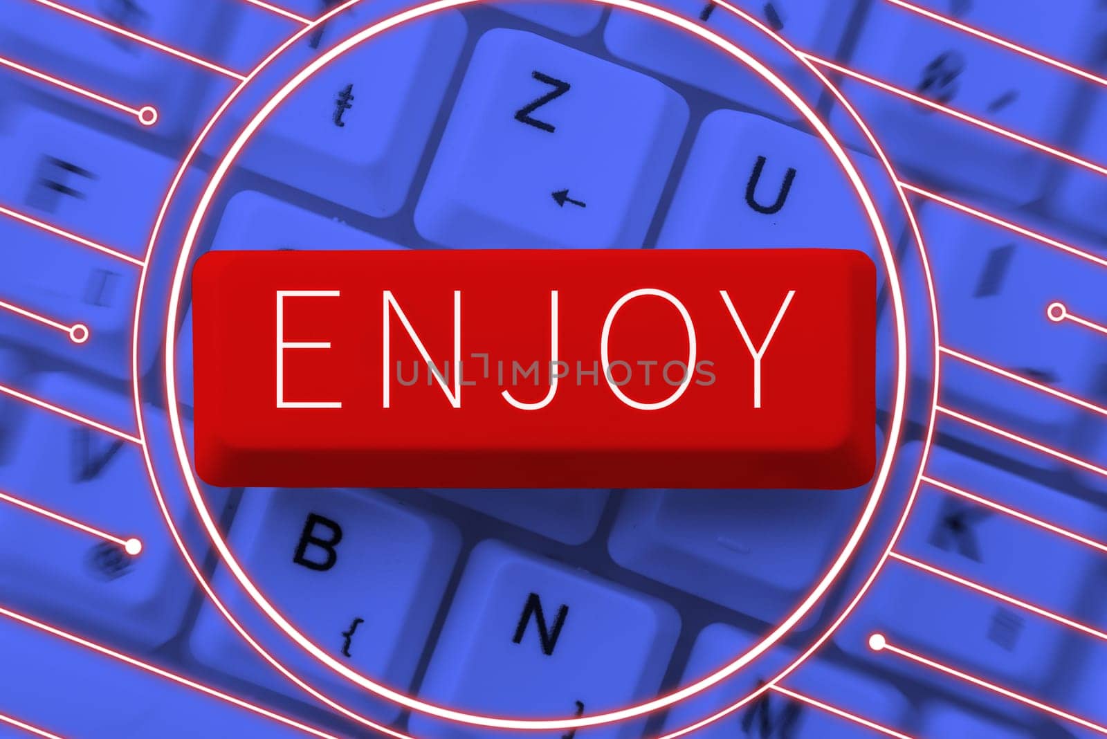 Conceptual caption Enjoy, Business concept take delight or pleasure in activity occasion hobby Having Fun