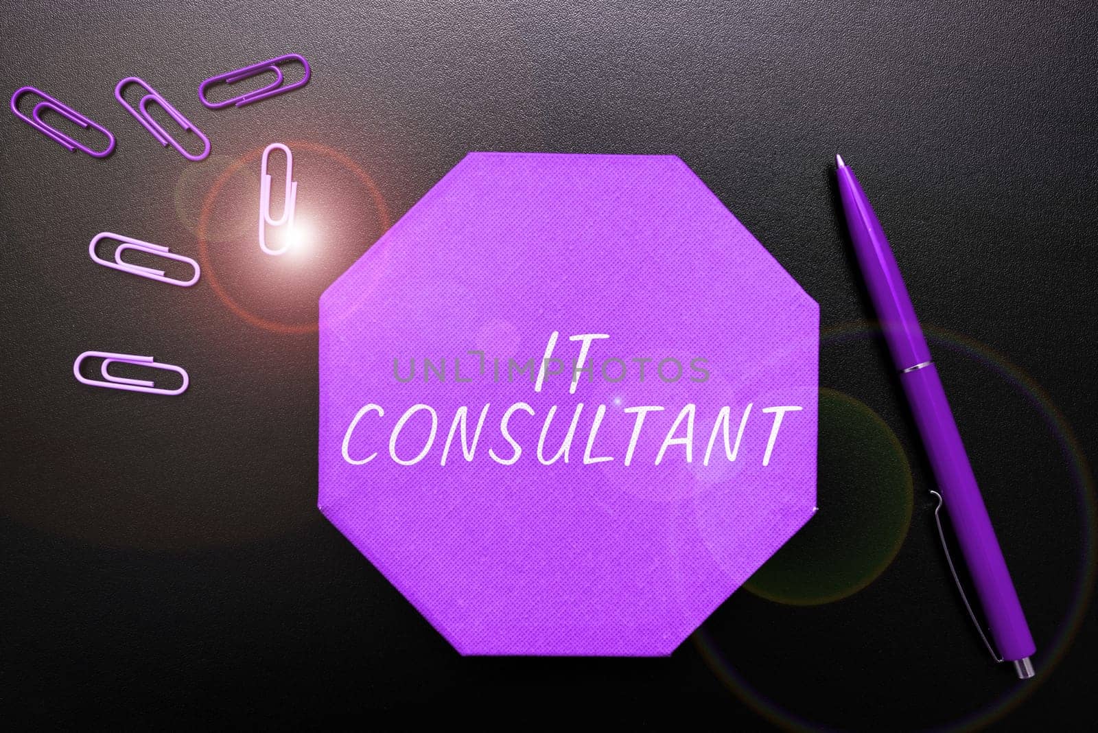 Text sign showing It Consultant, Business concept Focuses on advising organizations how to manage their IT services