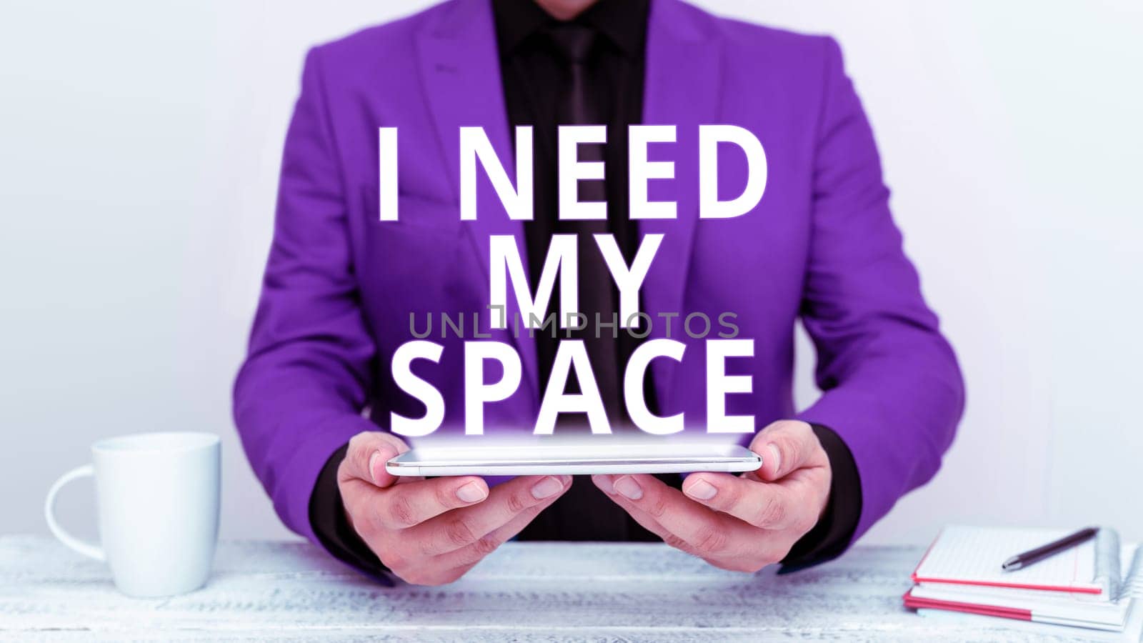 Hand writing sign I Need My Space, Word Written on give me some privacy looking to being alone for a while