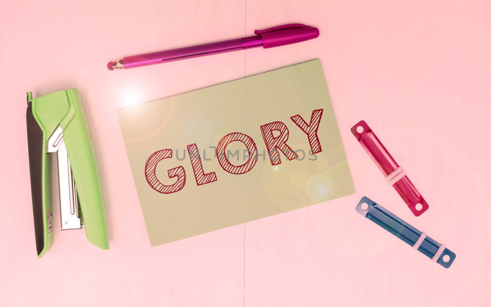 Handwriting text Glory, Business idea high renown or honor won by notable achievements To take pride