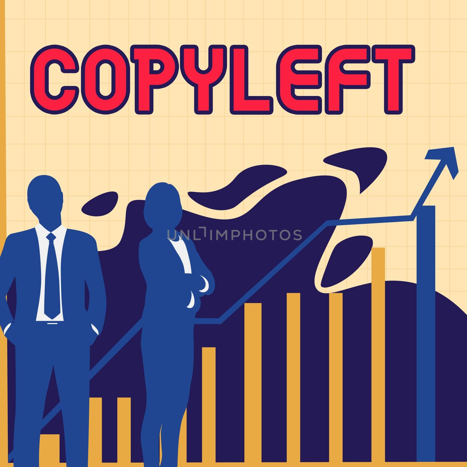 Writing displaying text Copyleft, Business showcase the right to freely use, modify, copy, and share software, works of art