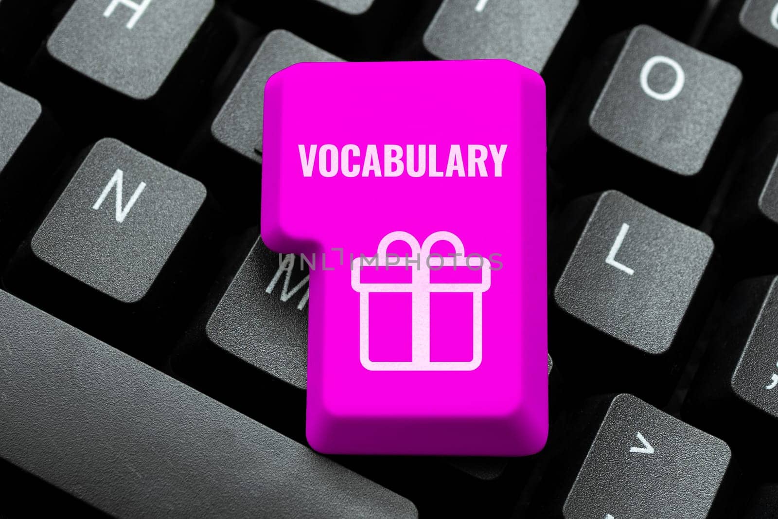 Text showing inspiration Vocabulary, Business approach collection of words and phrases alphabetically arranged and explained or defined
