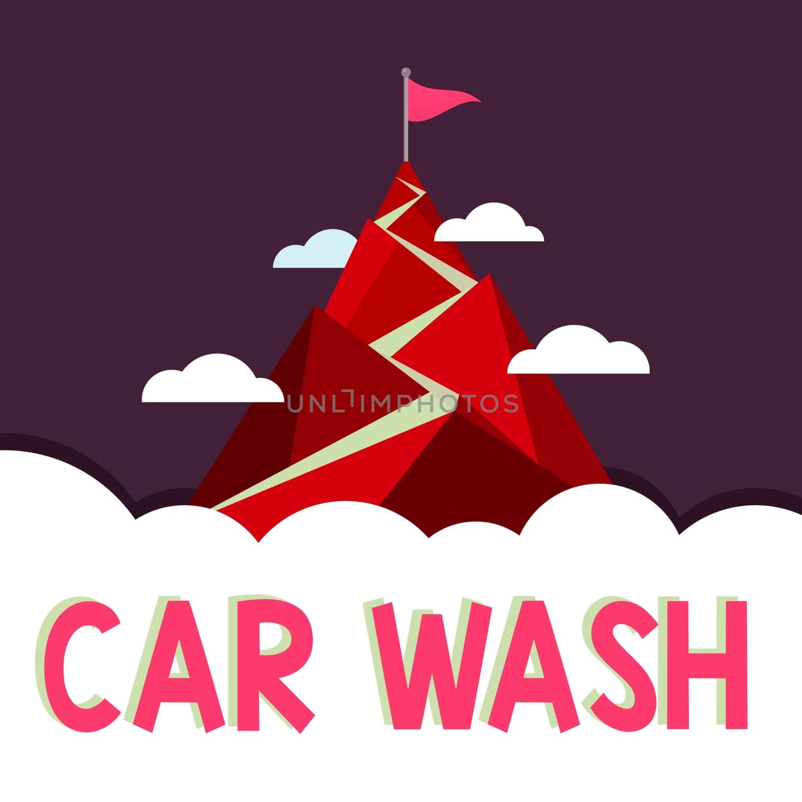 Text sign showing Car Wash, Business showcase a building containing equipment for washing cars or other vehicles