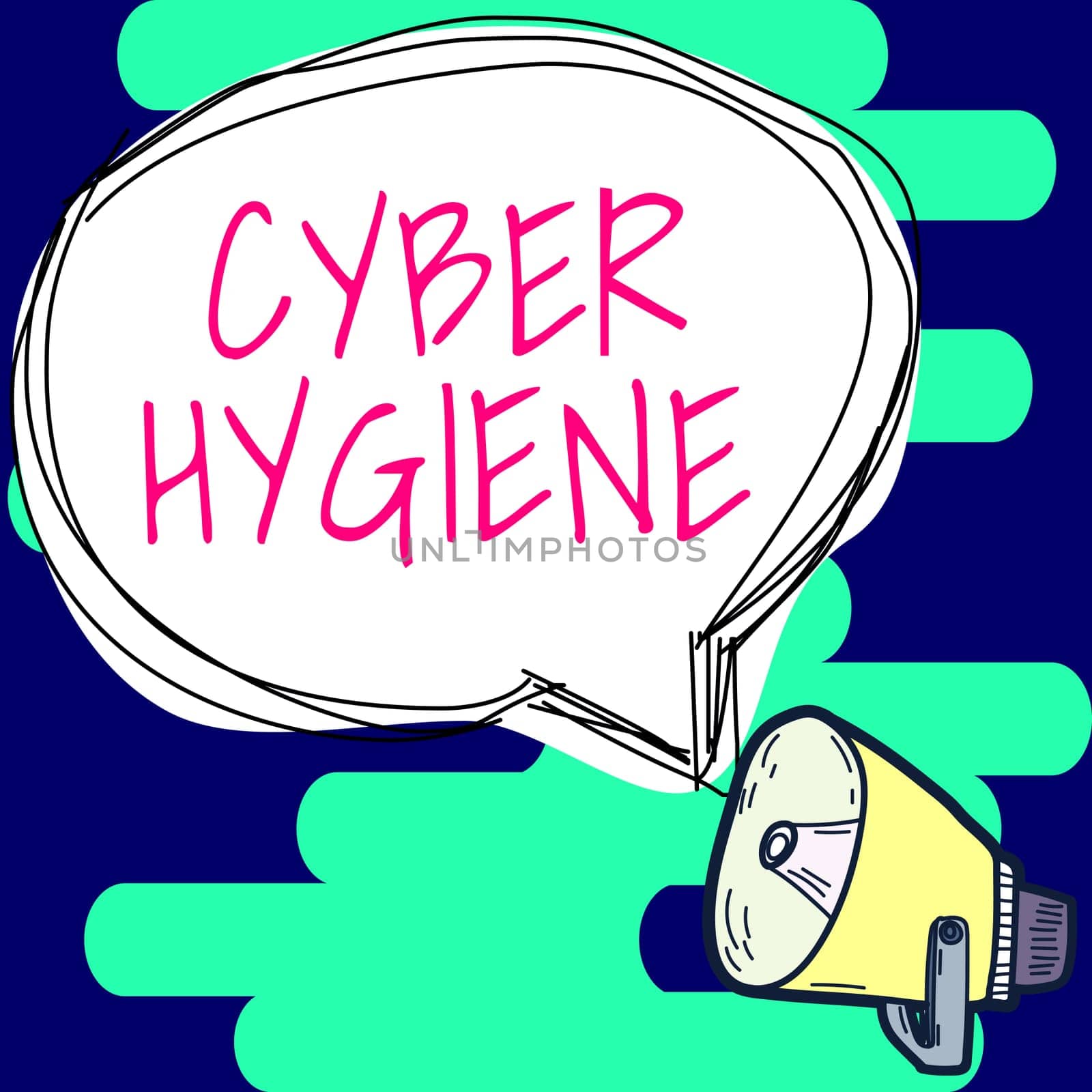 Text sign showing Cyber Hygiene, Business idea steps that computer users take to improve their cyber security